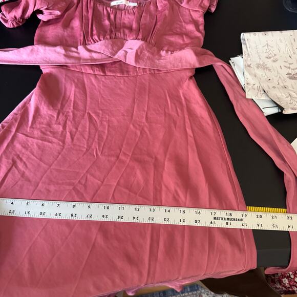 Y2K‎ Babydoll Dress Size S Pink Croquette Preppy Romantic Scoop Neck Midi Soft - Picture 12 of 13